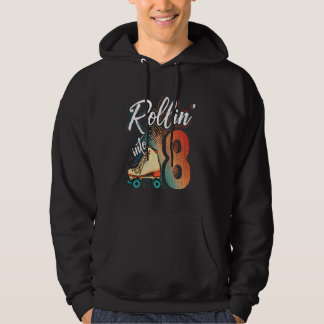 Rollin' in den 8. Geburtstag Roller Skate Lifestyl Hoodie