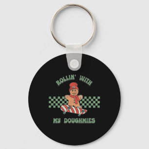 Rollin Mit Meinen Teigfreunden Retro Weihnachtsman Schlüsselanhänger