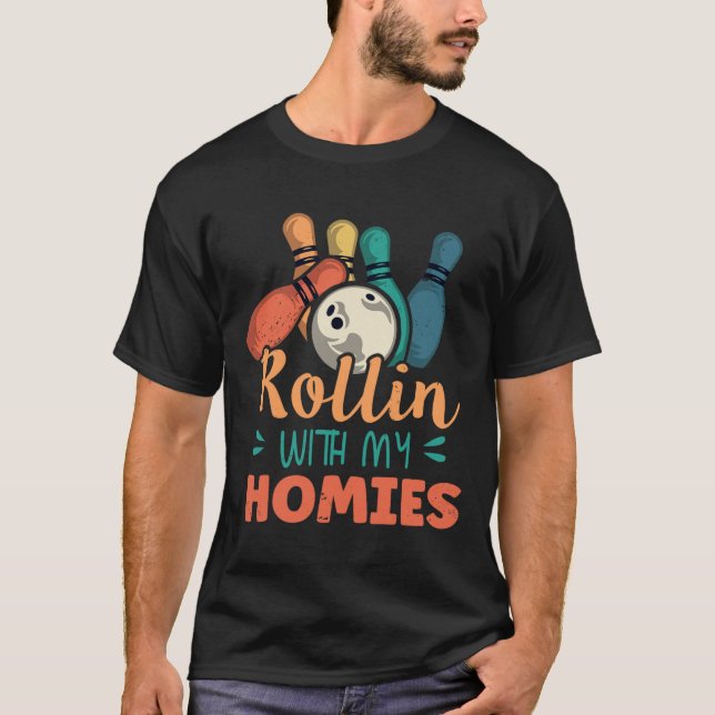 Rollin mit meiner Heimat Retro Bowling 2 T-Shirt (Vorderseite)