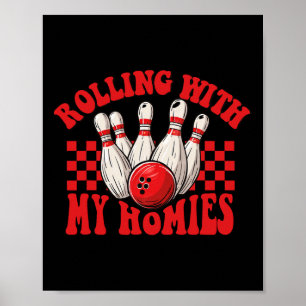 Rollin mit meiner Heimat Retro Bowling Funny Bowli Poster