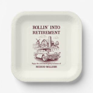 Rollin von Vintagen Stallautos für Männer Pappteller