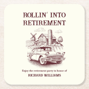 Rollin von Vintagen Stallautos für Männer Rechteckiger Pappuntersetzer