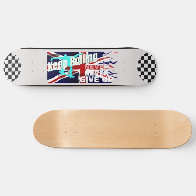 Rolling behalten - niemals aufgeben - Skateboardde Skateboard (Horizontal)