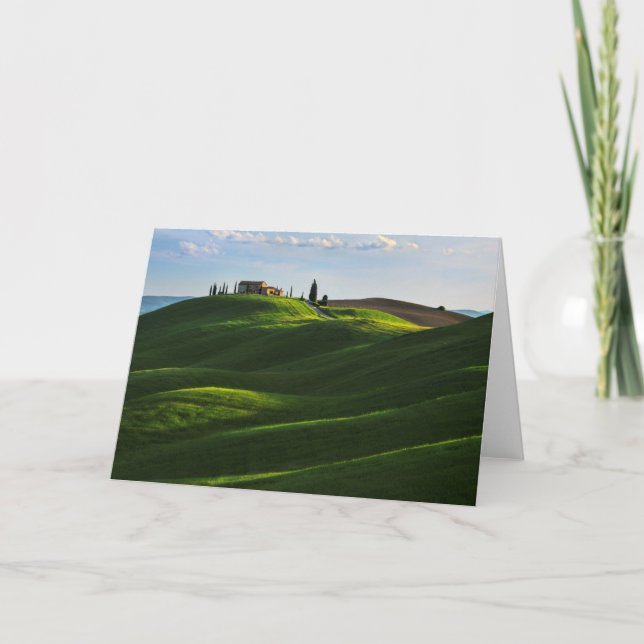 Rolling Hill in der Nähe von Asciano, Toskana Karte (Vorderseite)