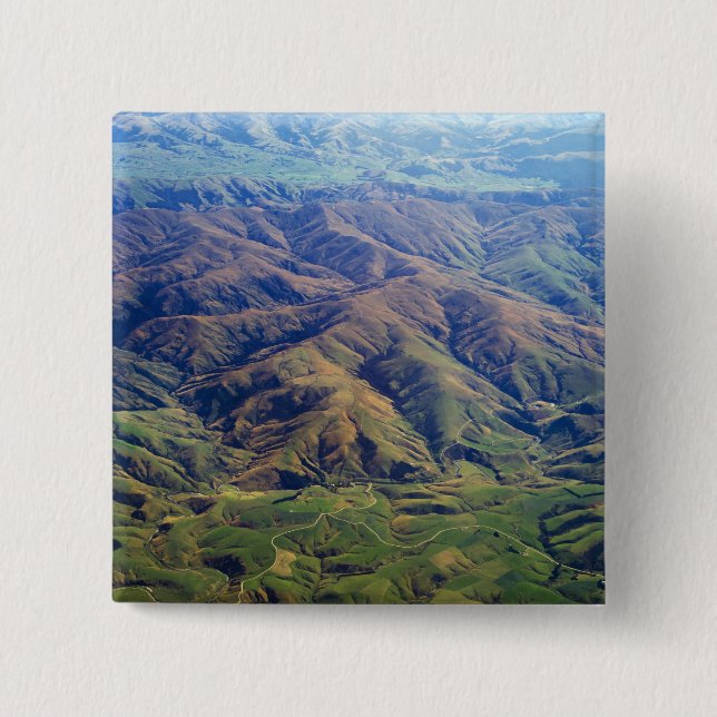 Rolling Hills in Süden-Region von Neuseeland Button (Vorderseite)