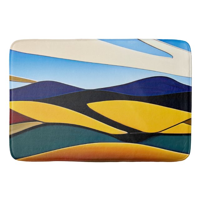 Rolling Hills of California Minimalistisch Landsch Badematte (Vorderseite)