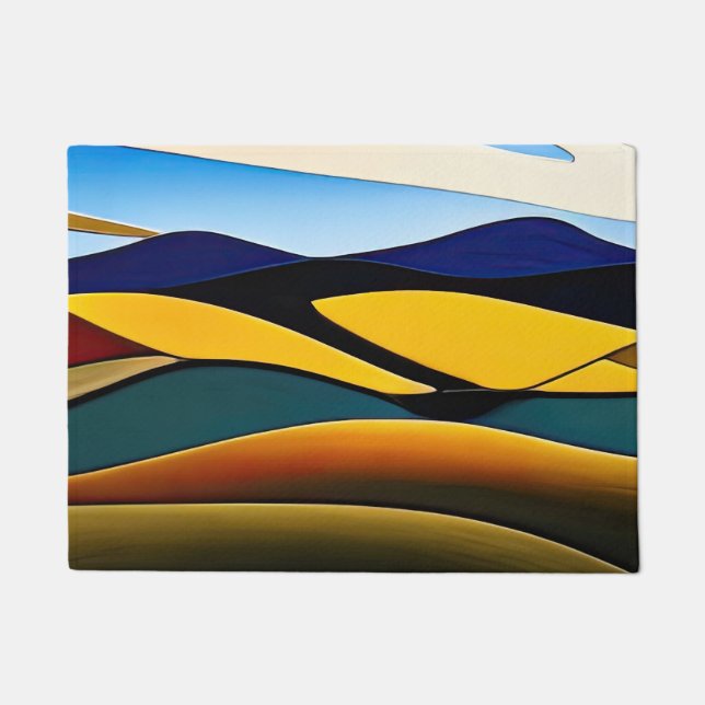 Rolling Hills of California Minimalistisch Landsch Fußmatte (Vorderseite)