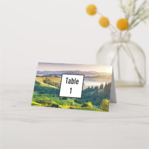 Rolling Hills Scenic Nature Foto Hochzeit Platzkarte