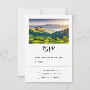 Rolling Hills Scenic Nature Foto Hochzeit RSVP Karte