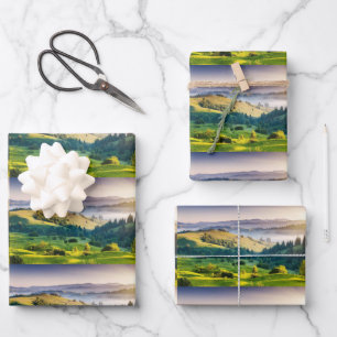 Rolling Hills Scenic Nature Foto-Muster Geschenkpapier Set