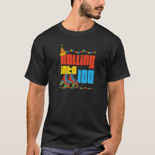 Rolling in 100 Roller Skate 100. Geburtstagsparty T-Shirt