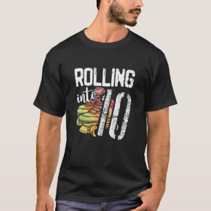 Rolling in 10 Roller Girl Skaten Skate 10th Bir T-Shirt