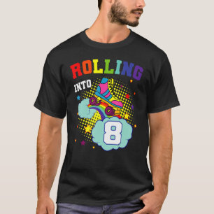 Rolling in 8 Roller Skate Geburtstag Skaten Bday T-Shirt