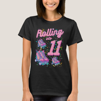 Rolling in den 11. Geburtstag Roller Skate 11 Jahr T-Shirt