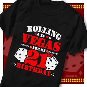 Rolling In Vegas 21. Geburtstags-Casino-Würfel-Par T-Shirt