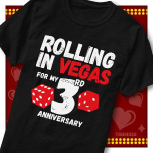 Rolling In Vegas 3. Hochzeitstag Lustiges Paar T-Shirt