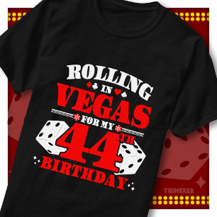 Rolling In Vegas 44. Geburtstags-Casino-Würfel-Par T-Shirt