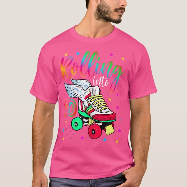 Rolling Into 10 Cool 10Th Birthday Roller Skating  T-Shirt (Vorderseite)
