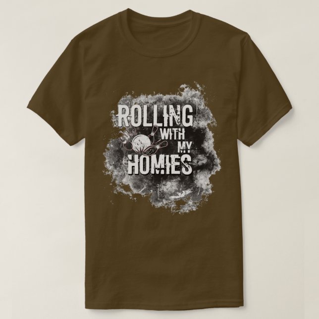Rolling mit meinen Homestunden lustige Bowler T T-Shirt (Design vorne)