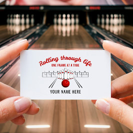 Rolling Through Life Bowling Business Card Visitenkarte