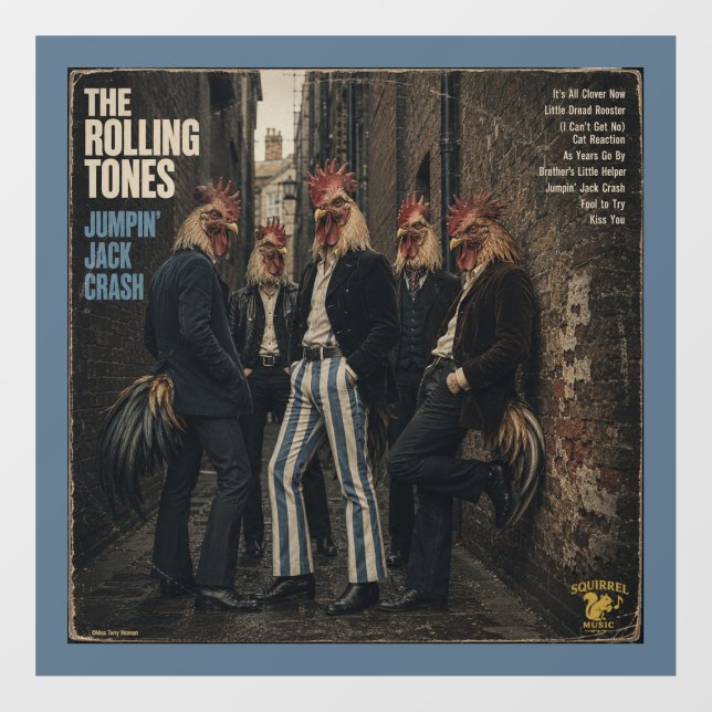 Rolling Tones: eine Parodie Fensteraufkleber (Blatt)