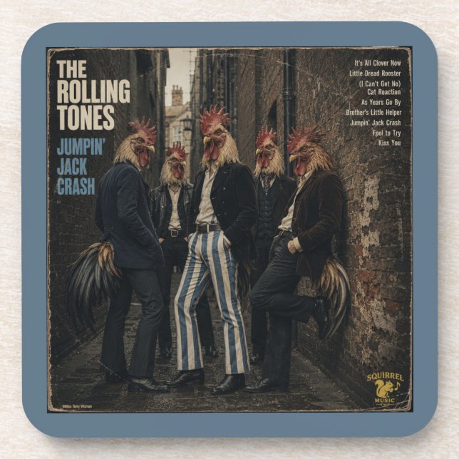 Rolling Tones: eine Parodie Getränkeuntersetzer (Vorderseite)