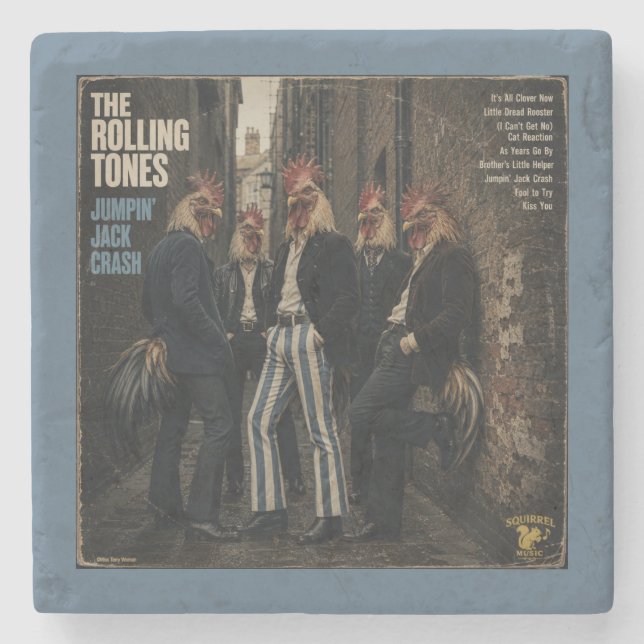Rolling Tones: eine Parodie Steinuntersetzer (Vorderseite)
