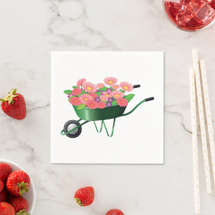 Rollkarren mit Blume Papier Napkins Serviette
