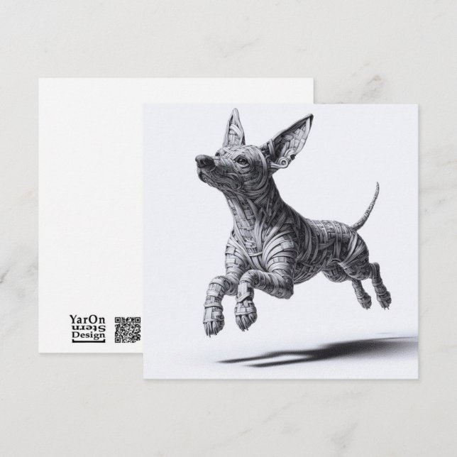 Rollmagazin Paper Xoloitzcuintli Grußkarte Mitteilungskarte (Vorne/Hinten)
