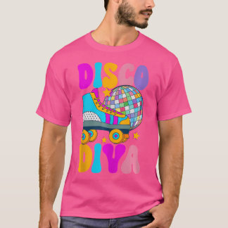 Rollschuh Disco Diva Skate Girl 70er T-Shirt