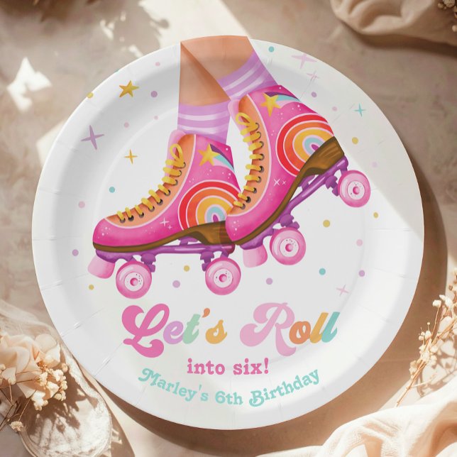 Rollschuh Lassen Sie uns Rollschuhfahren Mädchen G Pappteller (Von Creator hochgeladen)