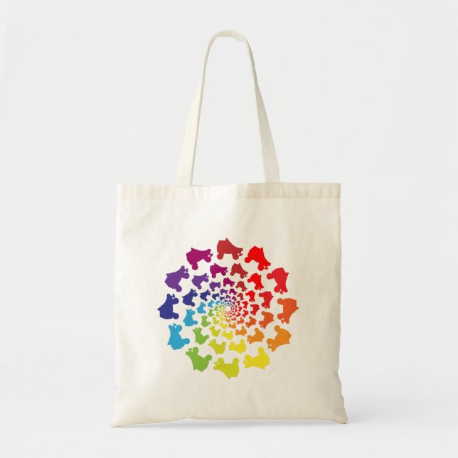 Rollschuh Regenbogen Kreis Tragetasche (Vorne)