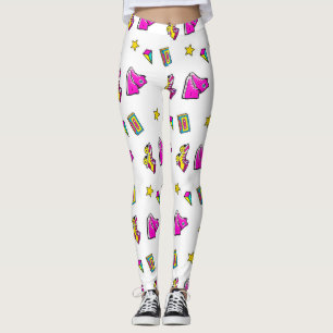 Rollschuhe rosa und weiß leggings