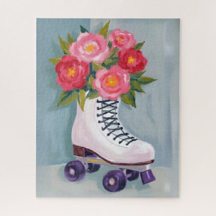 Rollschuhe Rosenstrauß Malerei