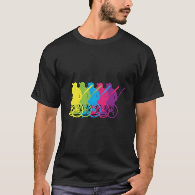 Rollstuhl Athlete Baseball Paralympics Sports Pop T-Shirt (Vorderseite)