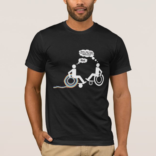 Rollstuhl Joke Behinderung Unicorn Handicap Spaß T-Shirt (Vorderseite)