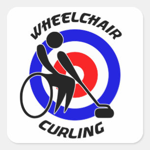 Rollstuhl-kräuselnwinter-Sport-Fans 2019 Quadratischer Aufkleber