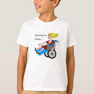Rollstuhl-Mädchen im Heels T-Shirt
