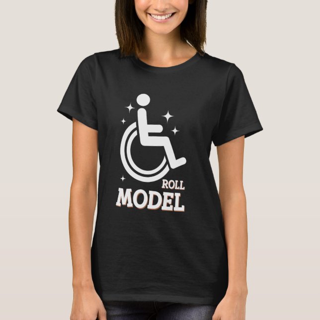 Rollstuhl Rollmodell T-Shirt (Vorderseite)
