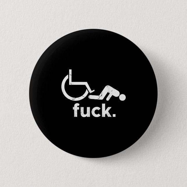 Rollstuhl Spaß Behinderung Funny Meme - Rollchai Button (Vorderseite)