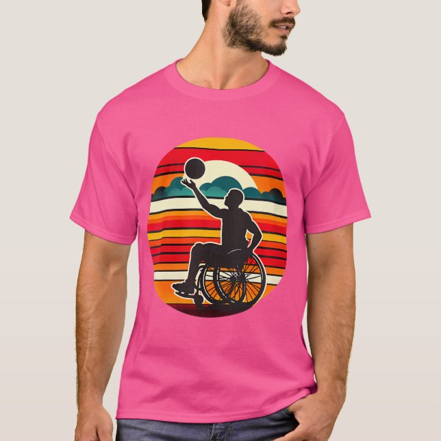Rollstuhlbasketball-Vintages Grafikrad T-Shirt (Vorderseite)