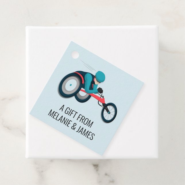 Rollstuhlfahren Geschenkanhänger (Beispiel)