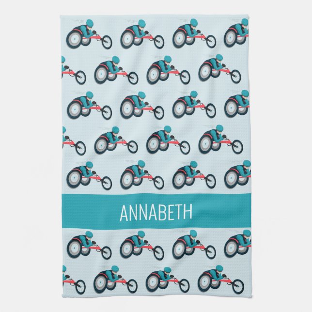 Rollstuhlfahren Geschirrtuch (Vertikal)