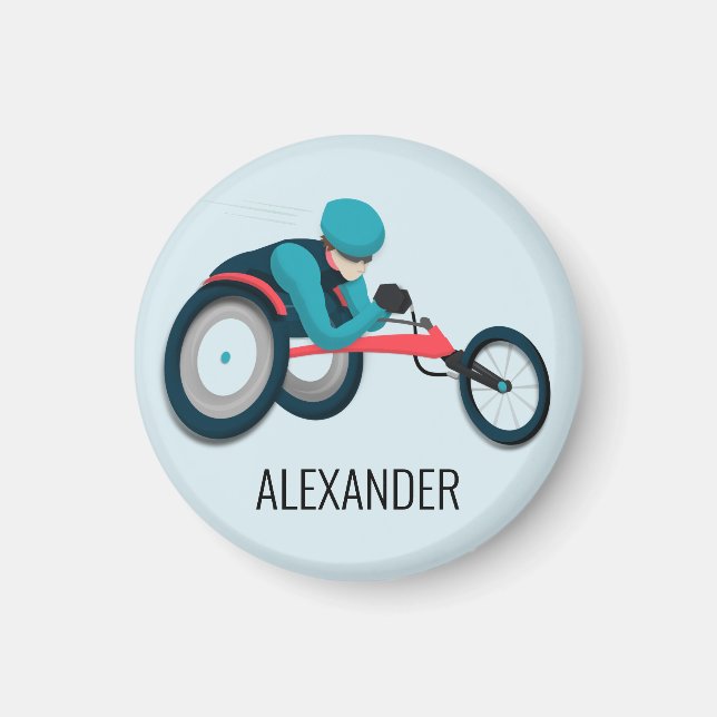 Rollstuhlfahren Magnet (Vorne)