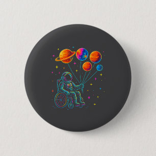 Rollstuhlfahrender Astronaut Motivation Kinder Wel Button