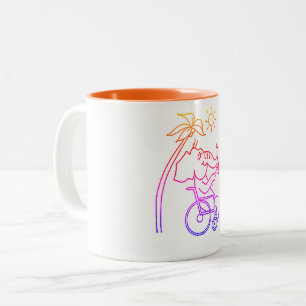 Rollstuhlfahrer Elefant Zweifarbige Tasse