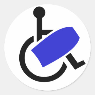 Rollstuhlfahrer Runder Aufkleber
