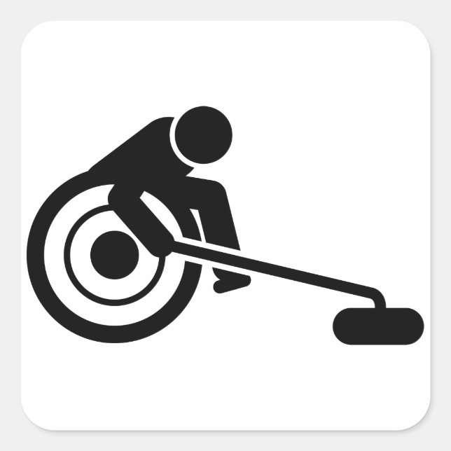 Rollstuhlkurven Quadratischer Aufkleber (Vorderseite)
