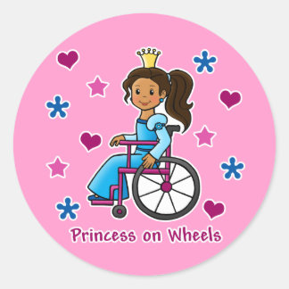 RollstuhlPrinzessin Runder Aufkleber