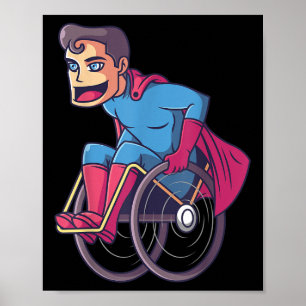 Rollstuhlsuperhero I Amputee Handicap Behinderung Poster